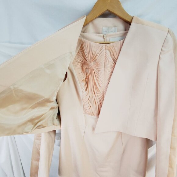 Arzu Kaprol Powder Mini Dress Back Zip Classic Cropped Jacket Set 42 - Picture 13 of 16